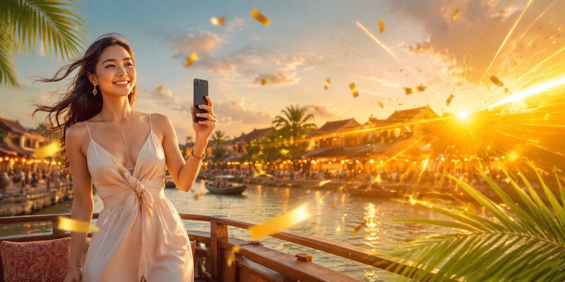 Người dùng truy cập 18tube trên điện thoại tại Hội An