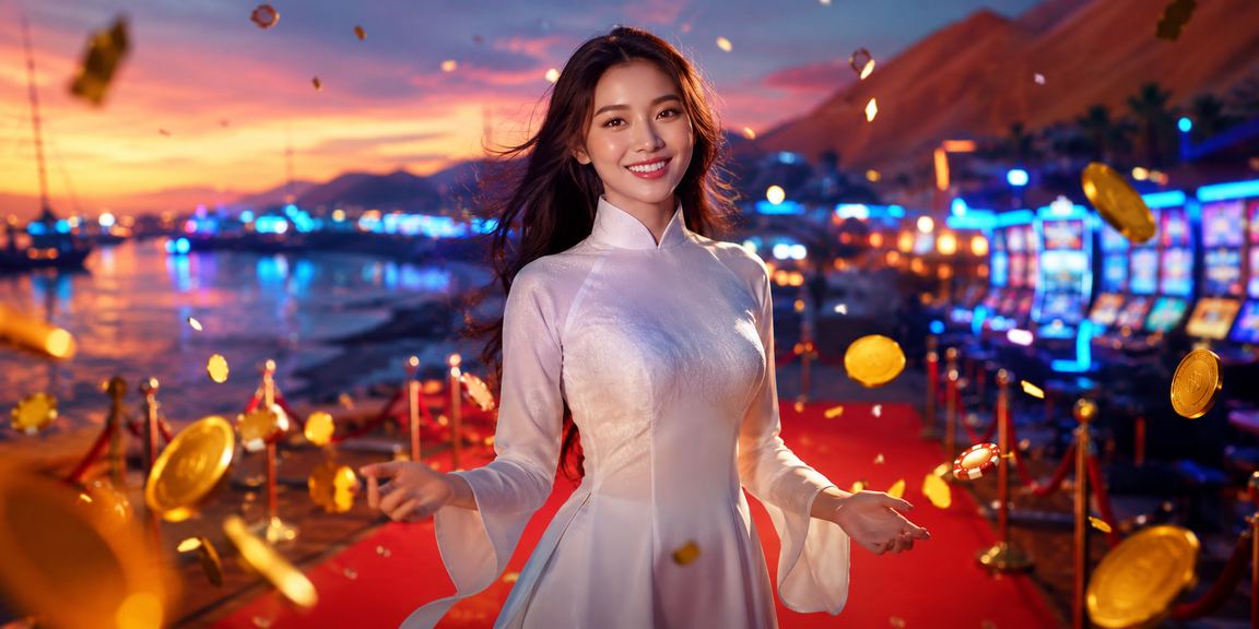 Người dùng tại Mũi Né chơi slot game trên điện thoại vào buổi chiều ven biển